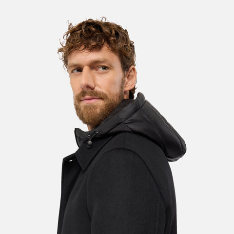 Long coat MONREALE MAN Black - image number 3 | GEOX