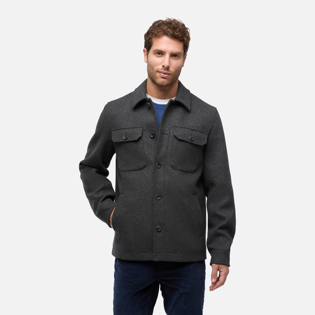 Short coat MONREALE MAN Dark melange grey - image number 1 | GEOX