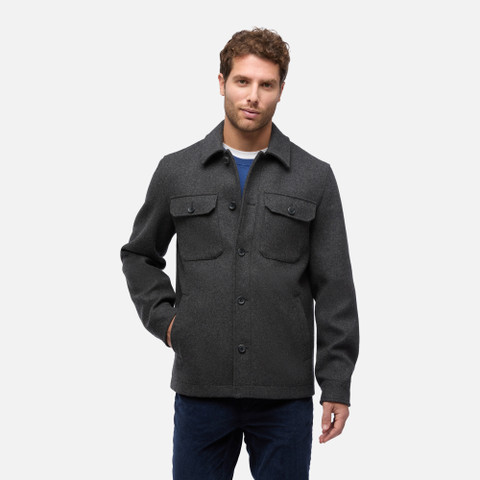 Short coat MONREALE MAN Dark melange grey - image number 1 | GEOX