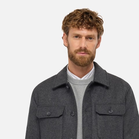 Casaco curto MONREALE HOMEM Cinzento escuro mesclado - image number 1 | GEOX