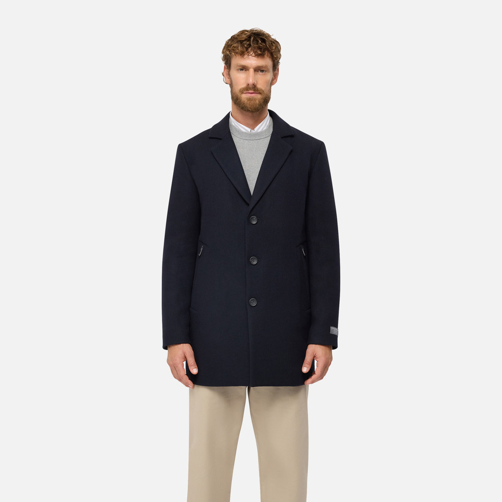 Woollen coats BALTMOORE MAN Dark Navy - image number 1 | GEOX