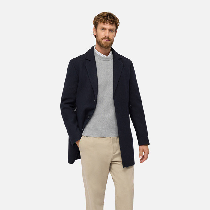 Woollen coats BALTMOORE MAN Dark Navy | GEOX