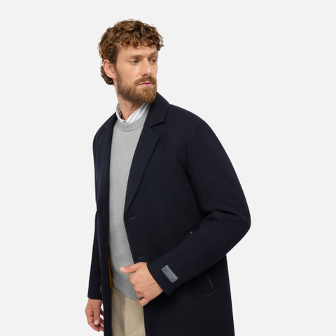 Woollen coats BALTMOORE MAN Dark Navy - image number 8 | GEOX