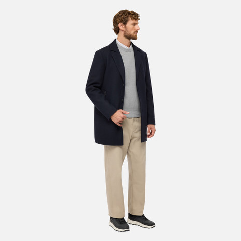 Woollen coats BALTMOORE MAN Dark Navy - image number 9 | GEOX