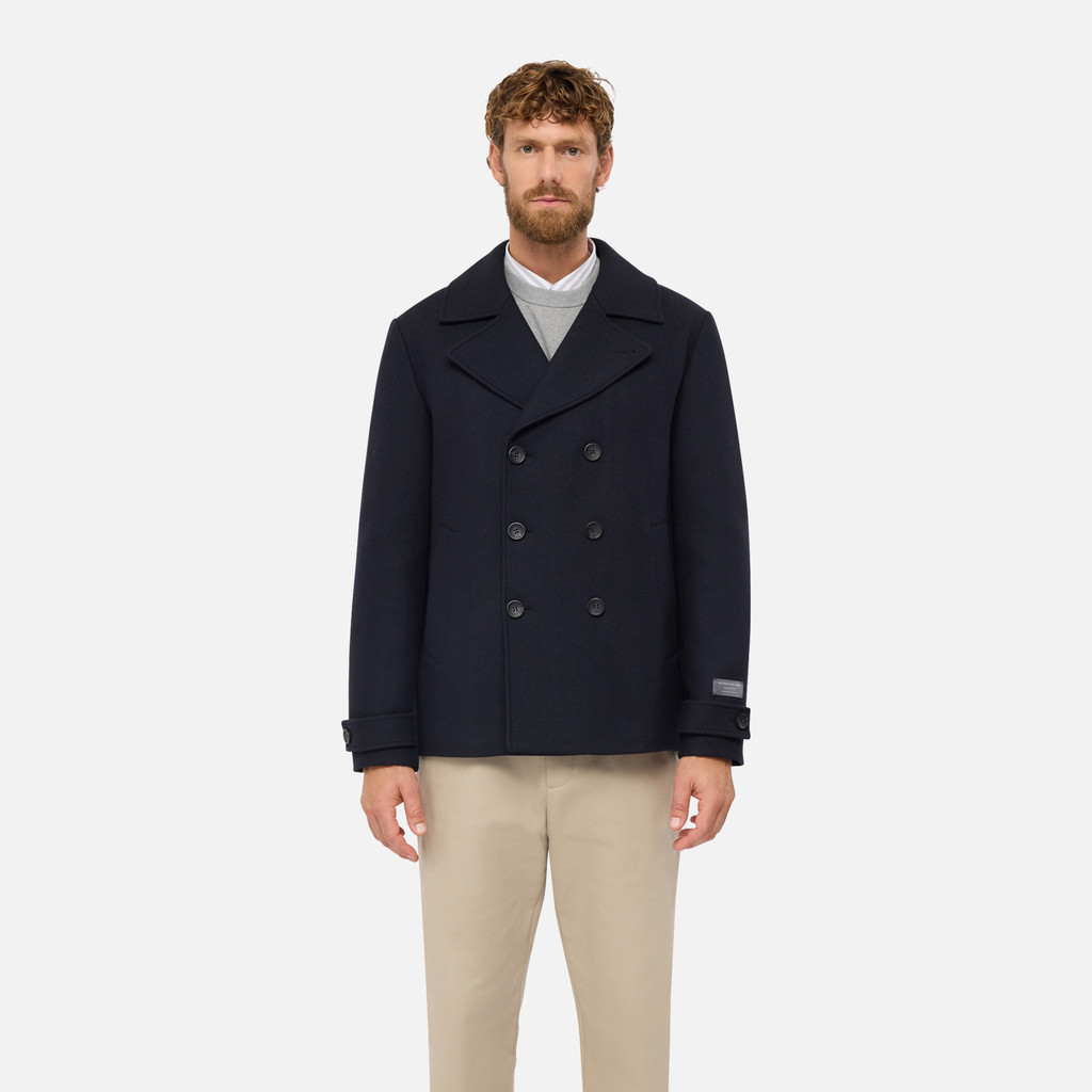 Woollen coats BALTMOORE MAN Dark Navy - image number 1 | GEOX