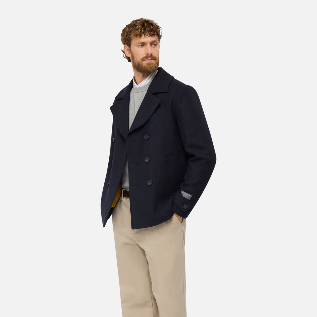 Woollen coats BALTMOORE MAN Dark Navy - image number 3 | GEOX