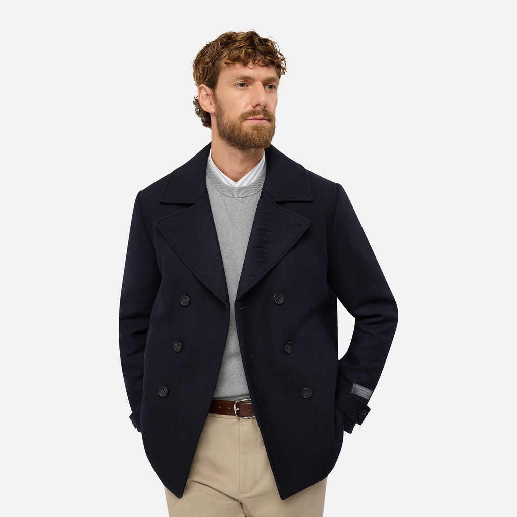 Woollen coats BALTMOORE MAN Dark Navy - image number 8 | GEOX