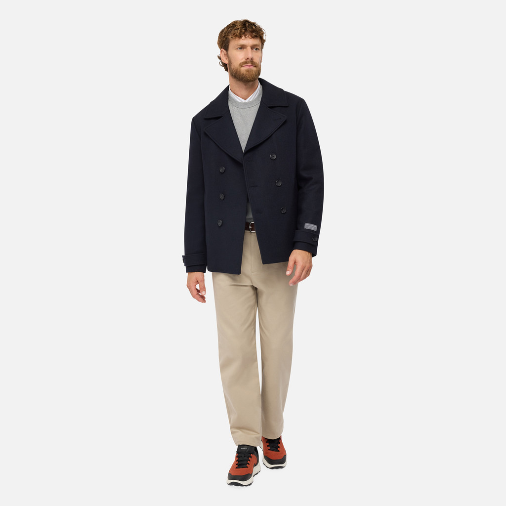Woollen coats BALTMOORE MAN Dark Navy - image number 9 | GEOX