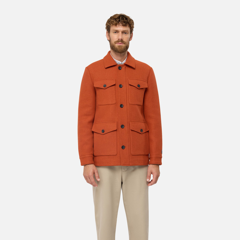 Woollen coats BALTMOORE MAN Bombay Brown - image number 1 | GEOX