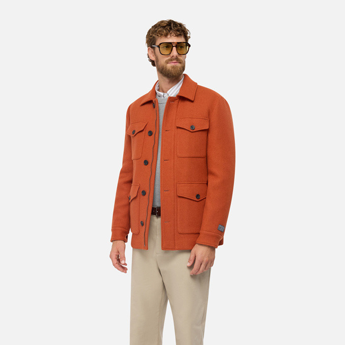 Woollen coats BALTMOORE MAN Bombay Brown | GEOX