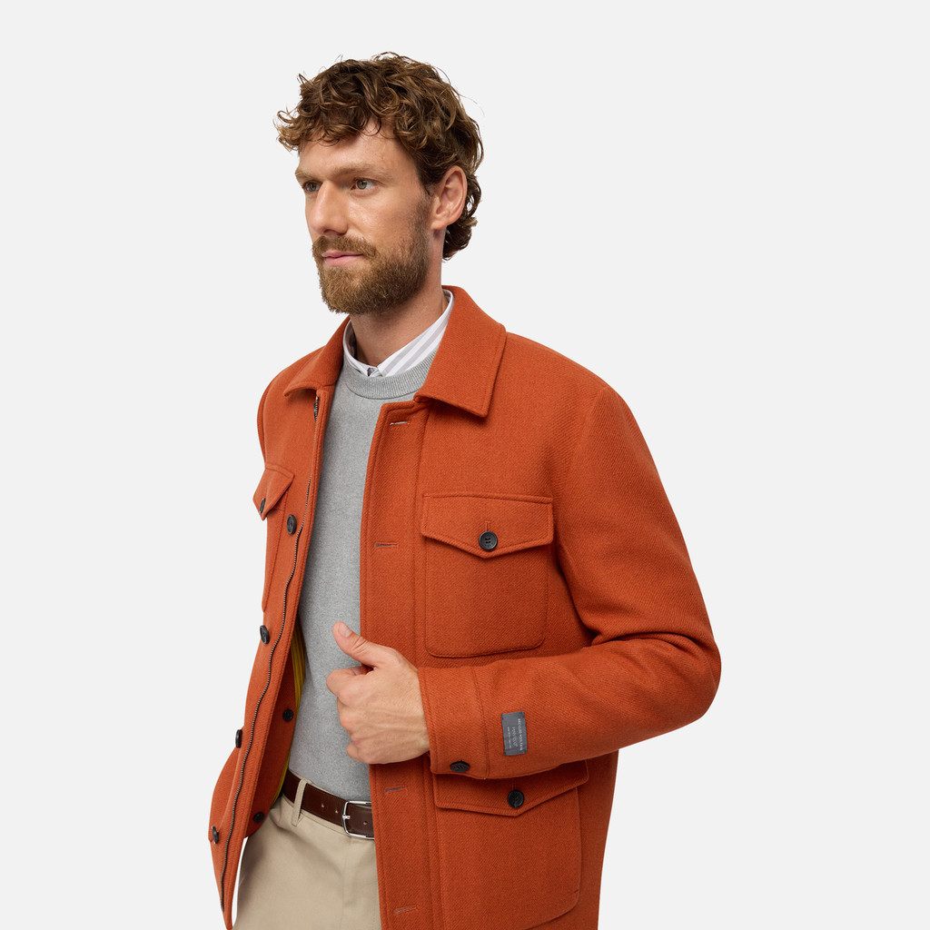Woollen coats BALTMOORE MAN Bombay Brown - image number 8 | GEOX