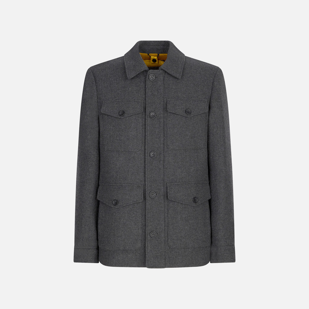 Woollen coats BALTMOORE MAN Dark Gull Gray - image number 0 | GEOX