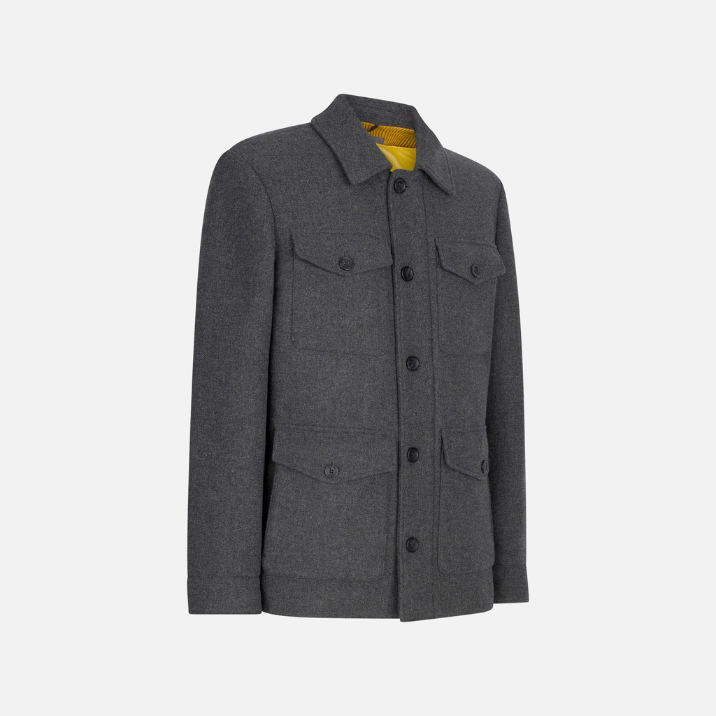Woollen coats BALTMOORE MAN Dark Gull Gray - image number 2 | GEOX