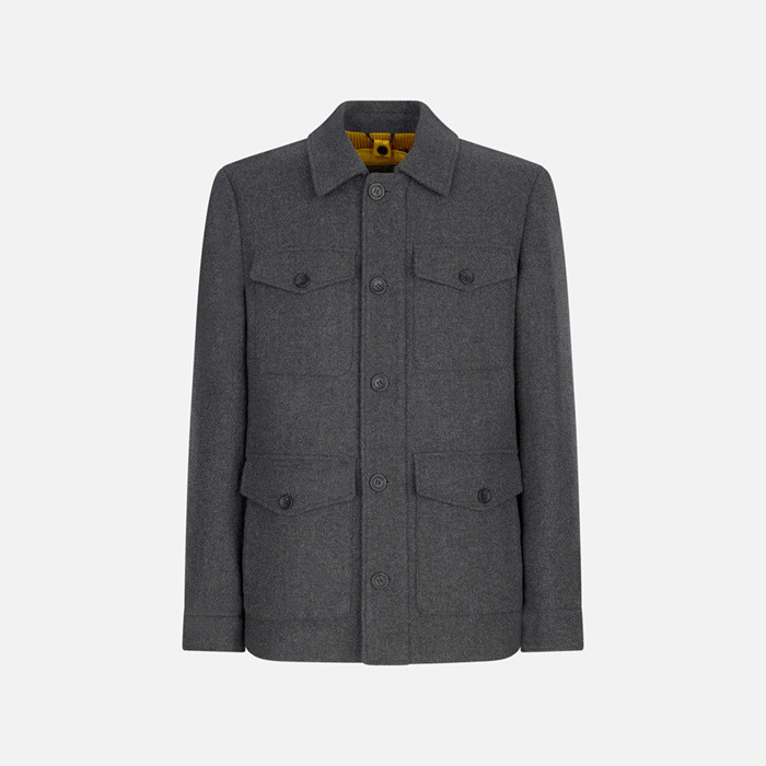 Woollen coats BALTMOORE MAN Dark Gull Gray | GEOX