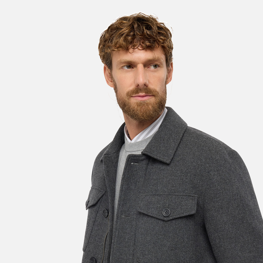 Woollen coats BALTMOORE MAN Dark Gull Gray - image number 8 | GEOX