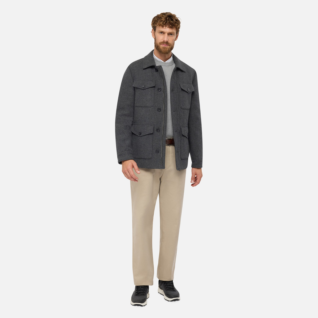 Woollen coats BALTMOORE MAN Dark Gull Gray - image number 9 | GEOX