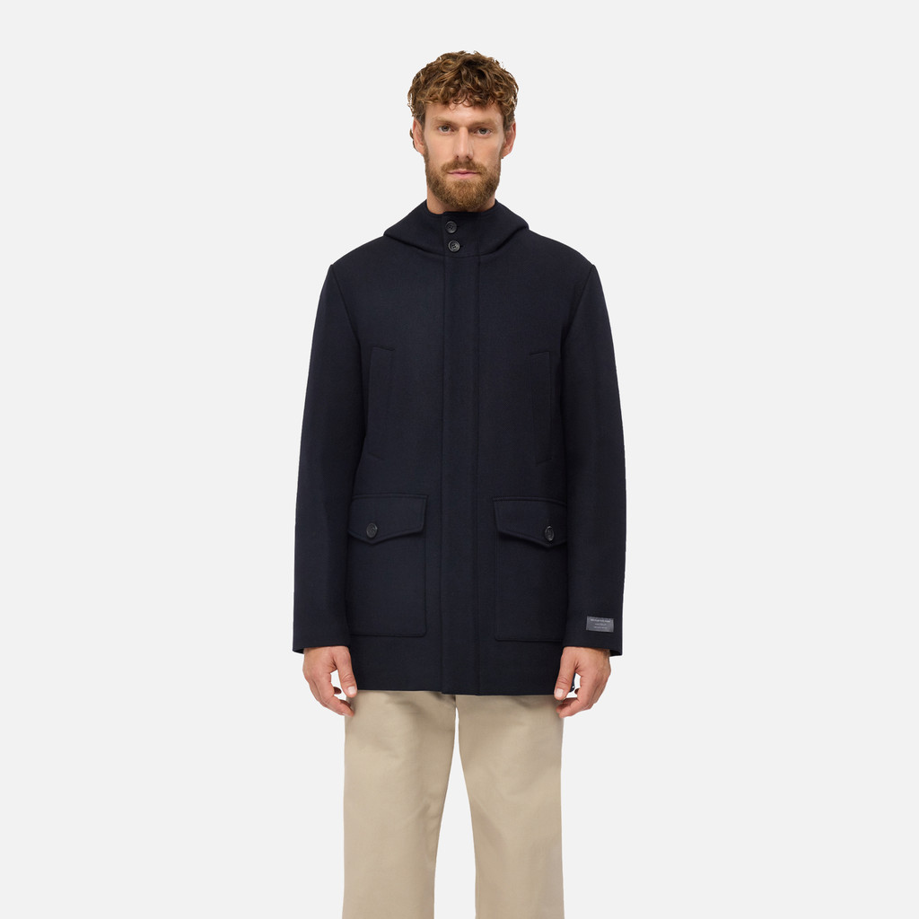 Woollen coats BALTMOORE MAN Dark Navy - image number 1 | GEOX