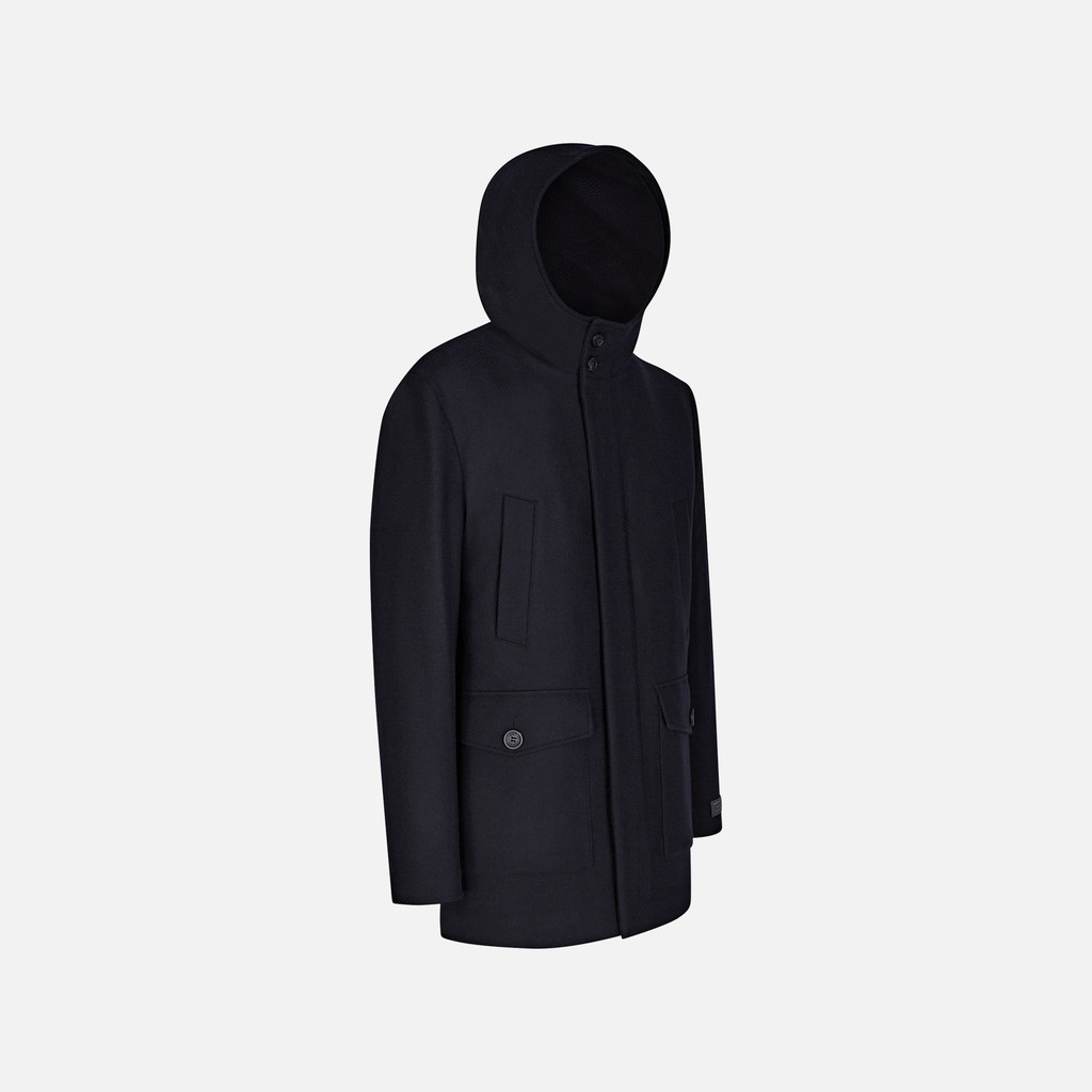 Woollen coats BALTMOORE MAN Dark Navy - image number 2 | GEOX