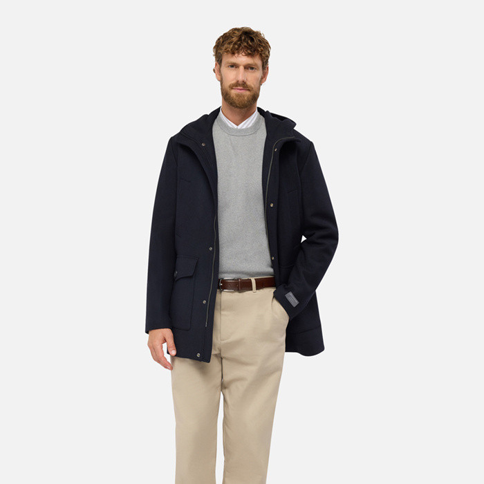 Woollen coats BALTMOORE MAN Dark Navy | GEOX