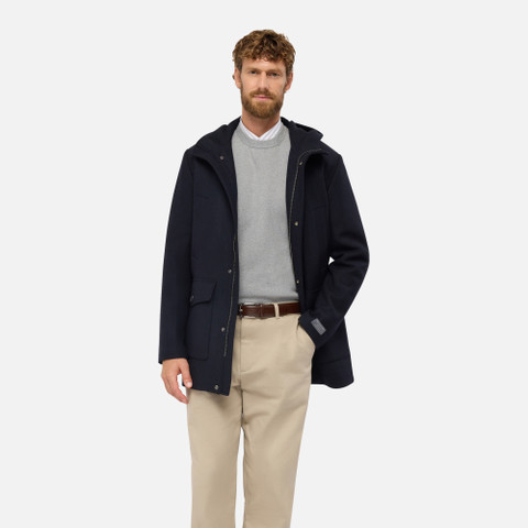 Woollen coats BALTMOORE MAN Dark Navy - image number 3 | GEOX