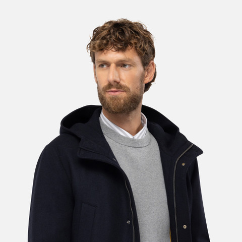 Woollen coats BALTMOORE MAN Dark Navy - image number 8 | GEOX
