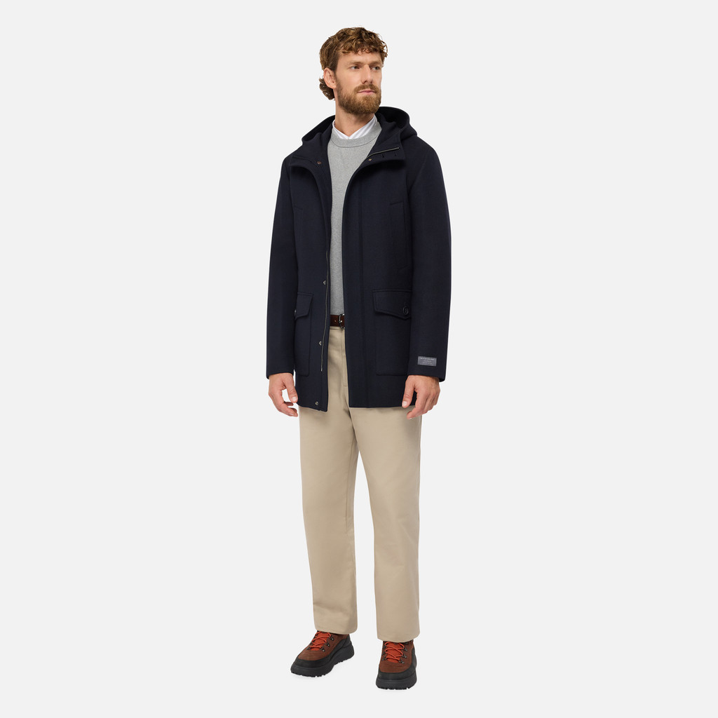 Woollen coats BALTMOORE MAN Dark Navy - image number 9 | GEOX