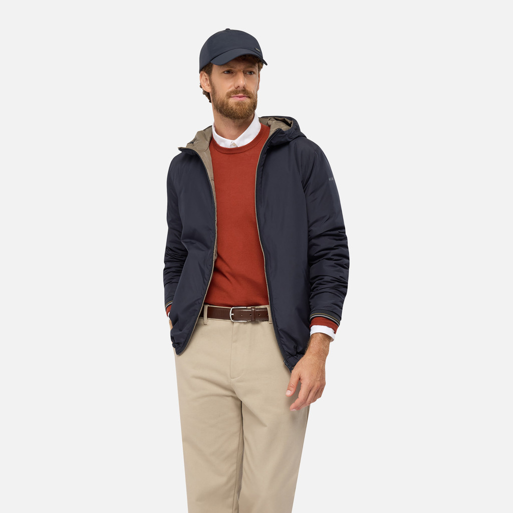 Reversible jacket JHARROD MAN Sky captain/Kalamata - image number 3 | GEOX