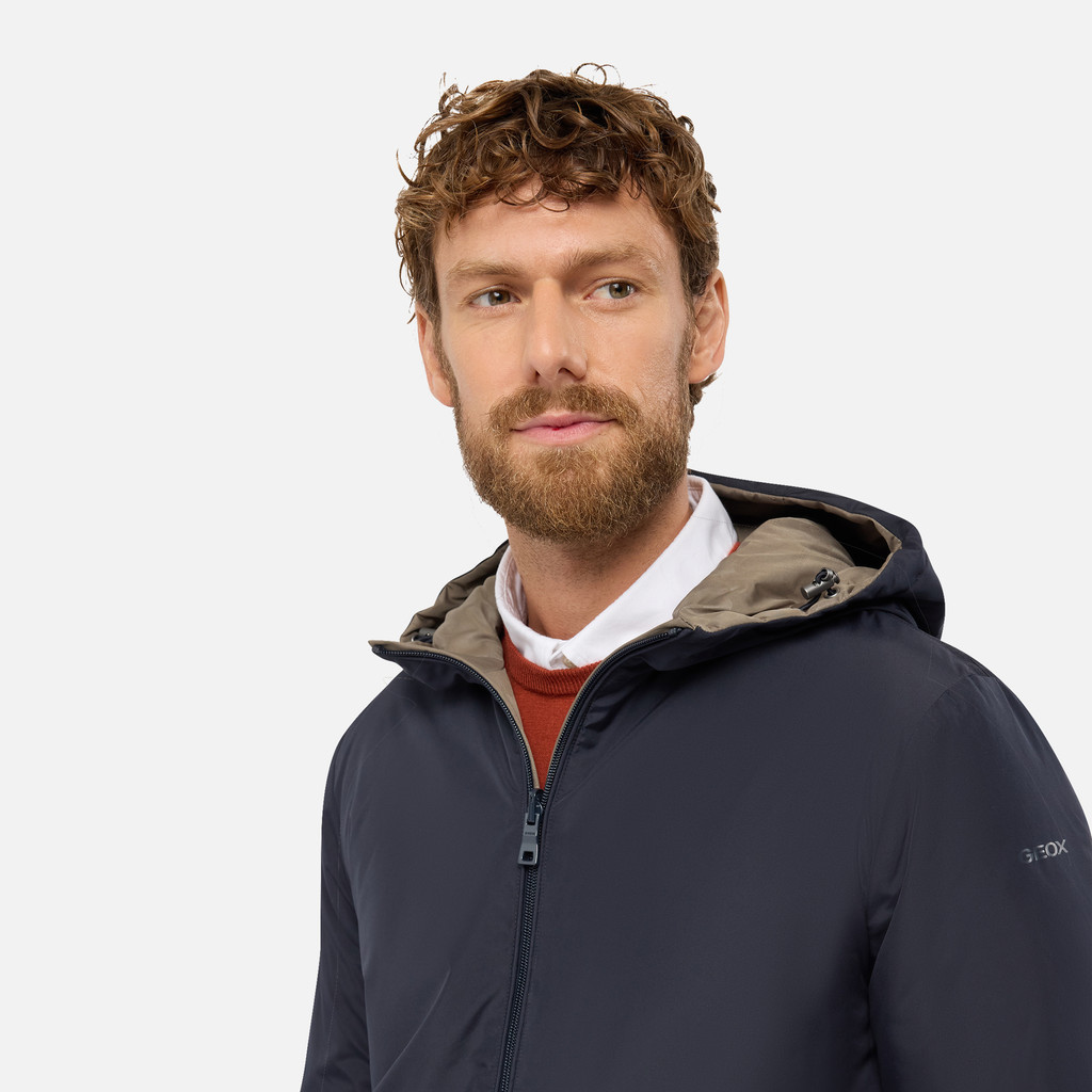 Reversible jacket JHARROD MAN Sky captain/Kalamata - image number 8 | GEOX