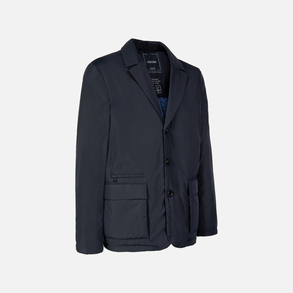 Synthetic down jacket AVERY MAN Sky captain - image number 2 | GEOX