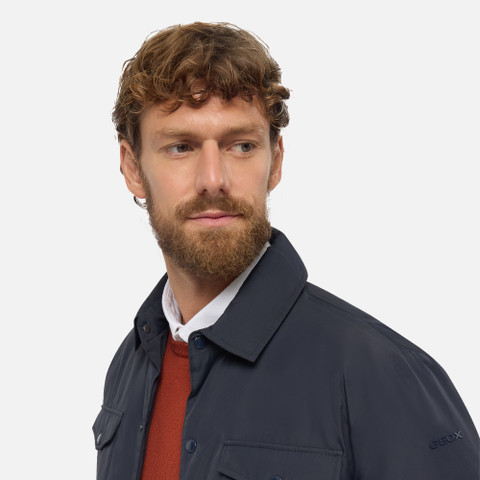 Mid-season jacket AVERY MAN Sky captain - image number 8 | GEOX