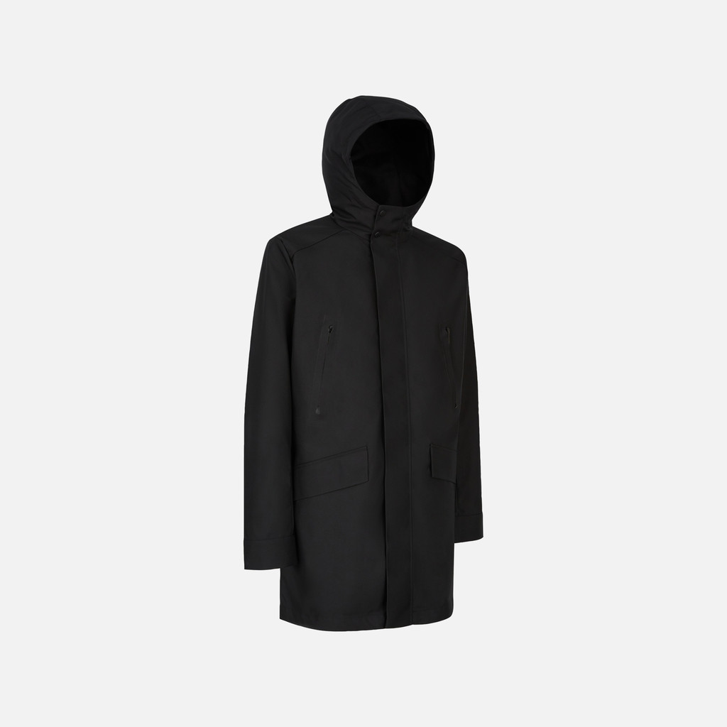Trench coat ANYWECO MAN Black - image number 2 | GEOX