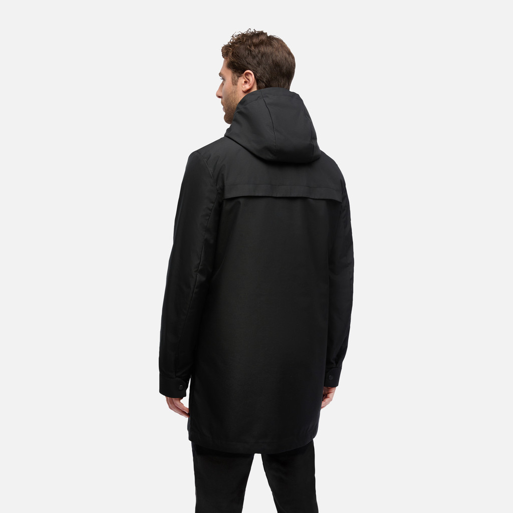 Trench coat ANYWECO MAN Black - image number 5 | GEOX