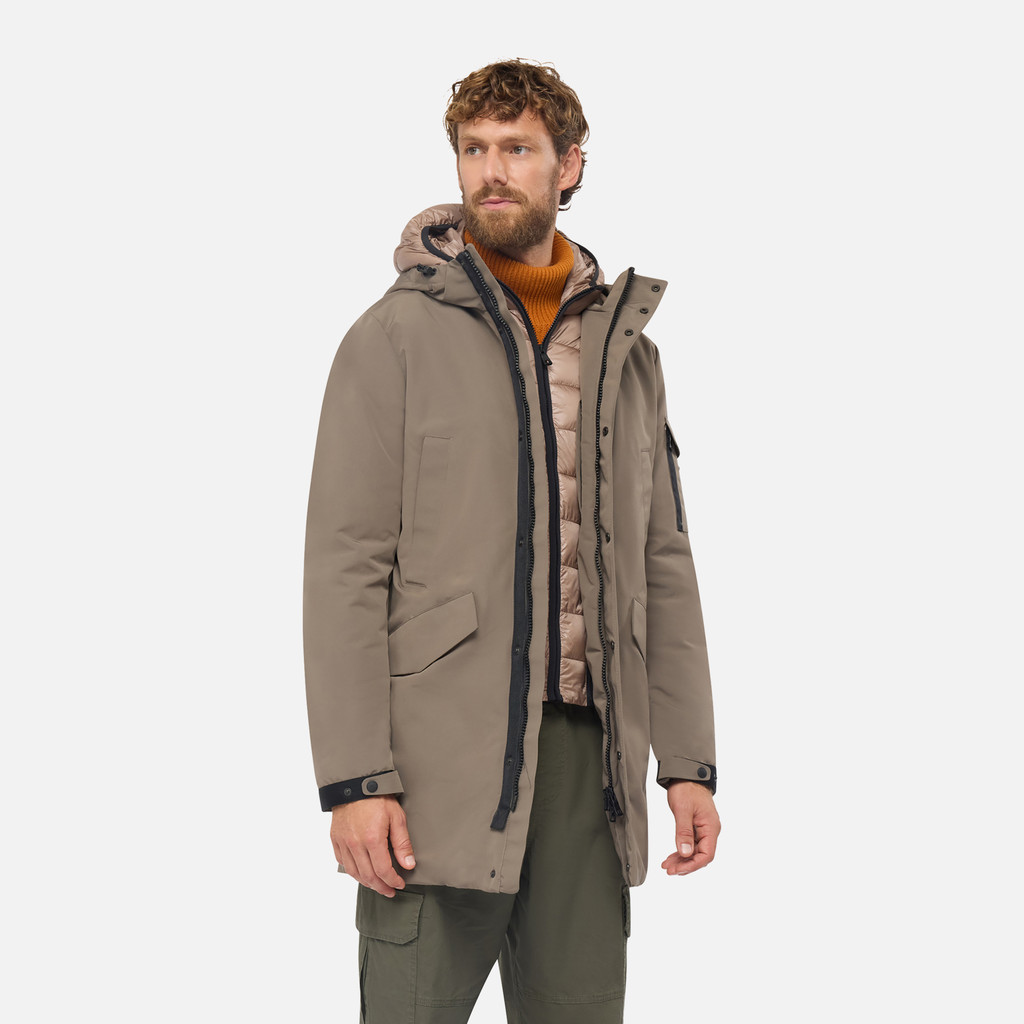 Langer Parka VELLETRI HERR Dunkelbraun - image number 3 | GEOX