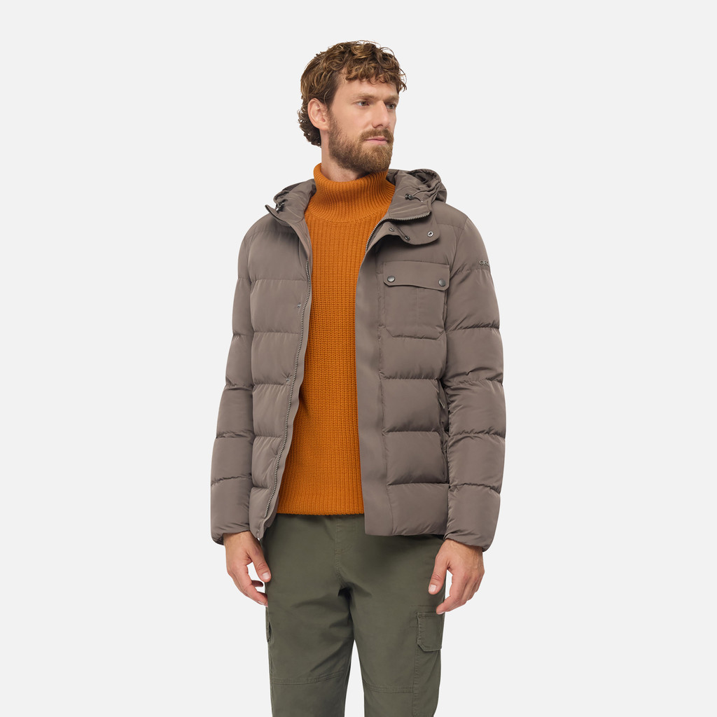 Parka matelassée PIEVE HOMME Marron foncé - image number 3 | GEOX