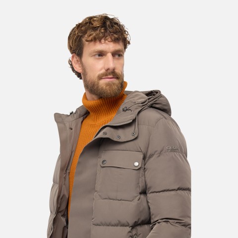 Parka trapuntato PIEVE UOMO Marrone scuro - image number 4 | GEOX