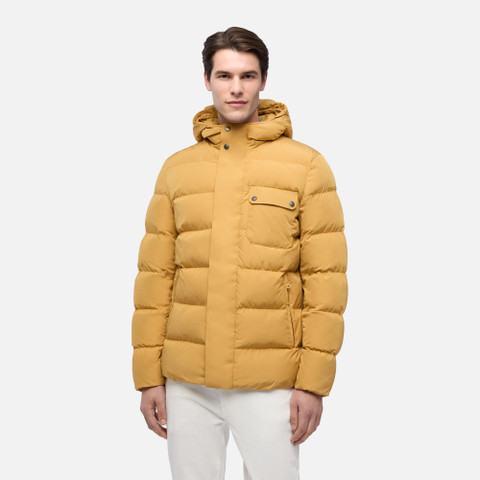 Quilted parka PIEVE MAN Honey mustard - image number 1 | GEOX