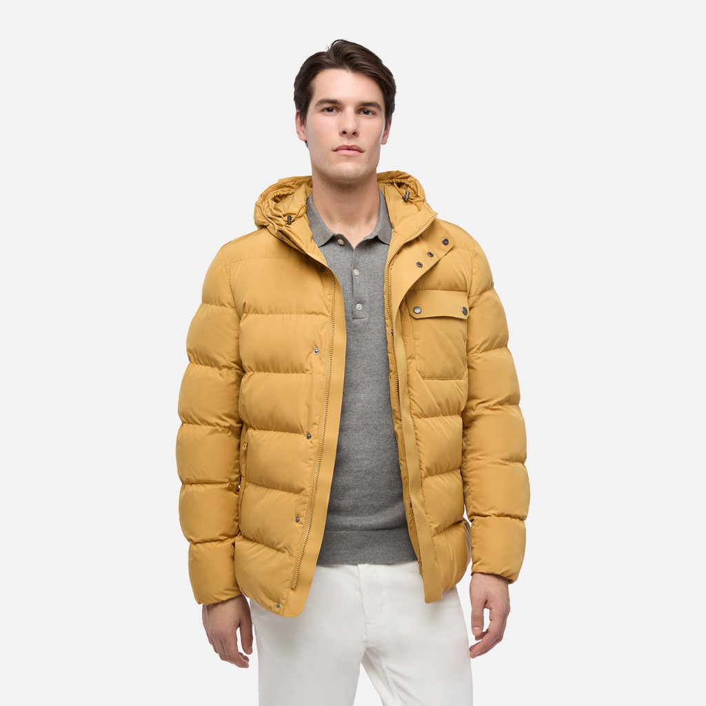 Quilted parka PIEVE MAN Honey mustard - image number 3 | GEOX