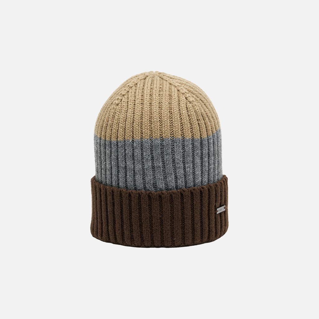 Cap YVAN MAN Coffee bean/Melange grey/Aluminum - image number 0 | GEOX