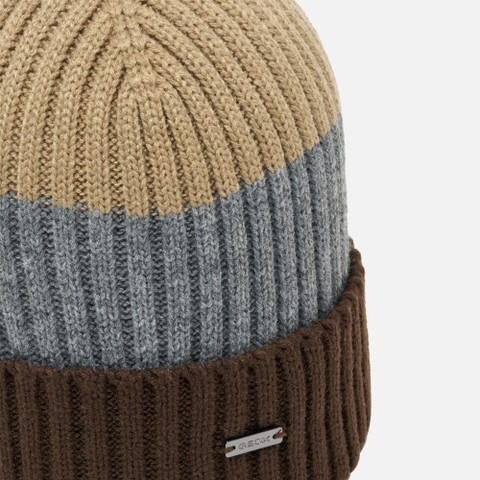 Cap YVAN MAN Coffee bean/Melange grey/Aluminum - image number 2 | GEOX