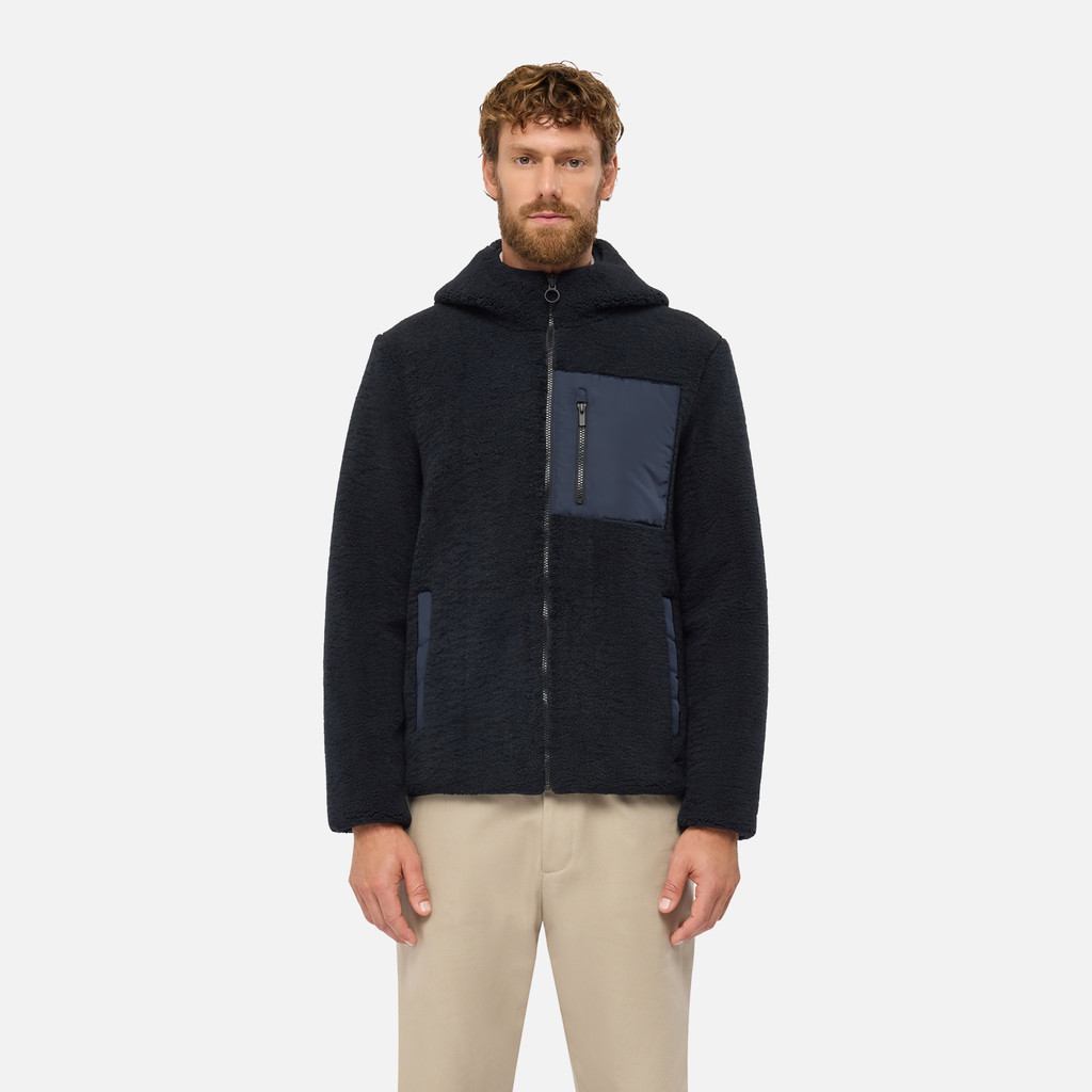 Sweat-shirt à capuche SWEATER HOMME Bleu nuit - image number 1 | GEOX