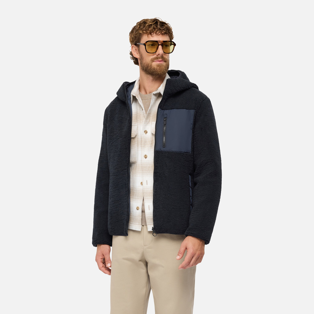 Sweat-shirt à capuche SWEATER HOMME Bleu nuit - image number 3 | GEOX