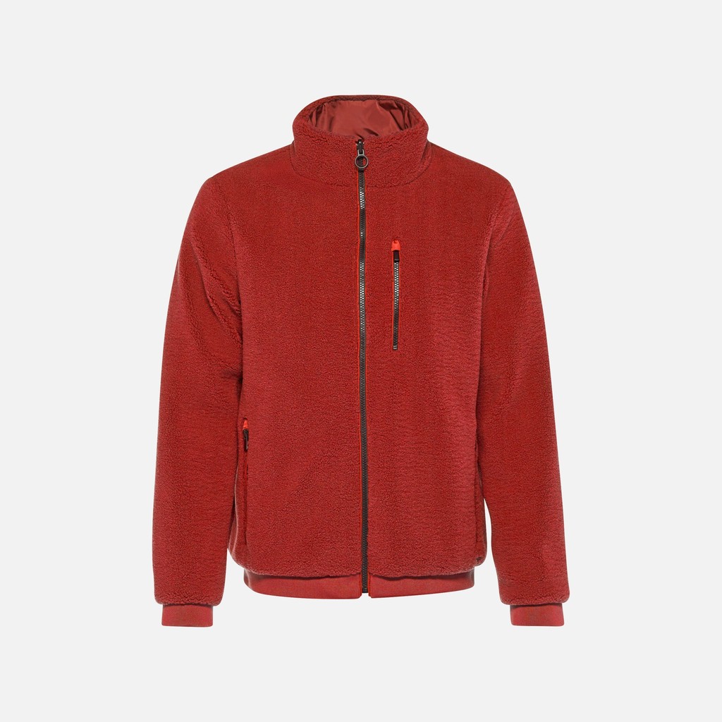 Fleecejacke SWEATER HERR Dunkelrot/Dunkelrot - image number 4 | GEOX