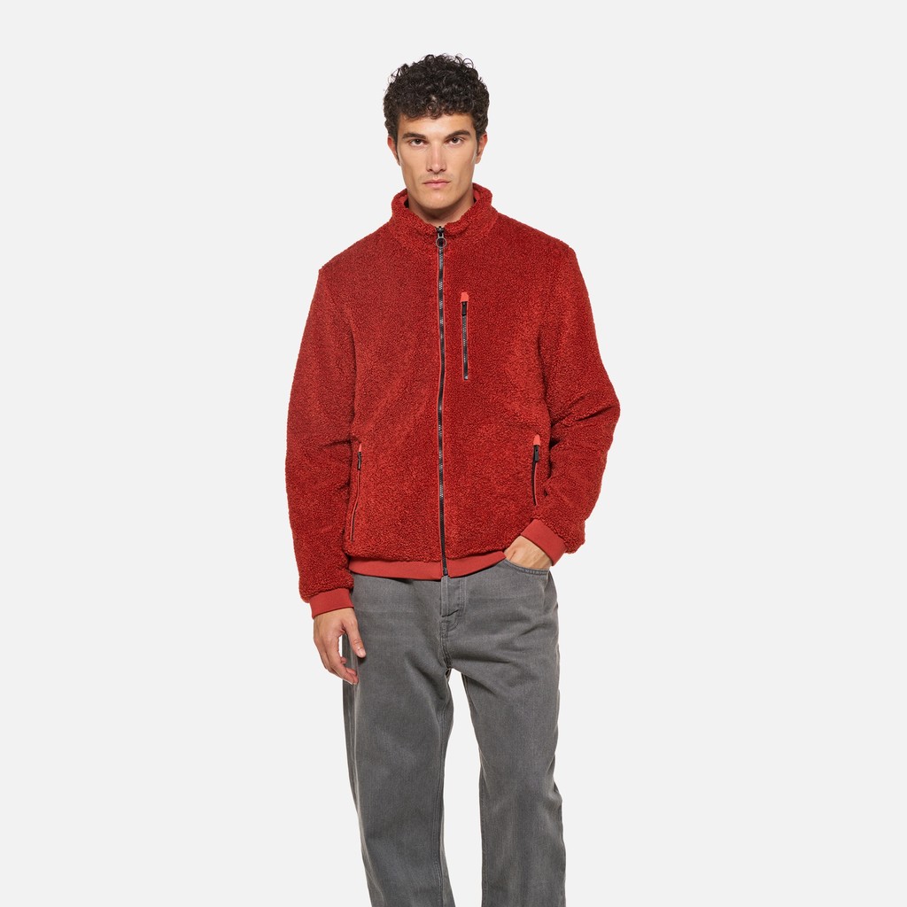 Fleecejacke SWEATER HERR Dunkelrot/Dunkelrot - image number 1 | GEOX