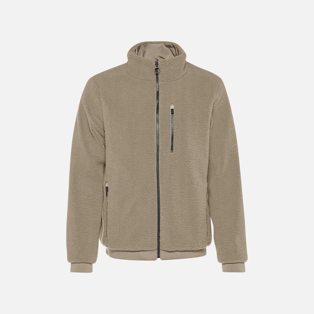 Fleecejacke SWEATER HERR Hellgrau/Hellgrau - image number 4 | GEOX