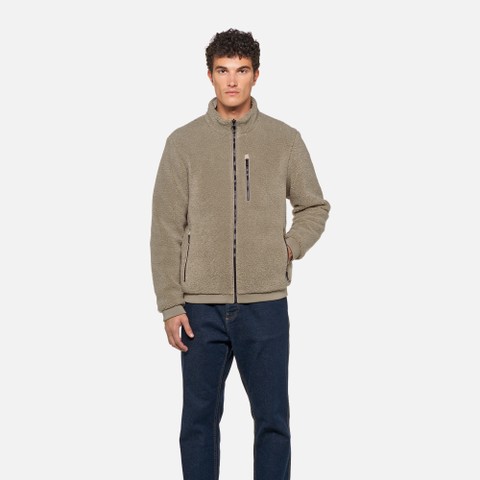 Fleecejacke SWEATER HERR Hellgrau/Hellgrau - image number 1 | GEOX