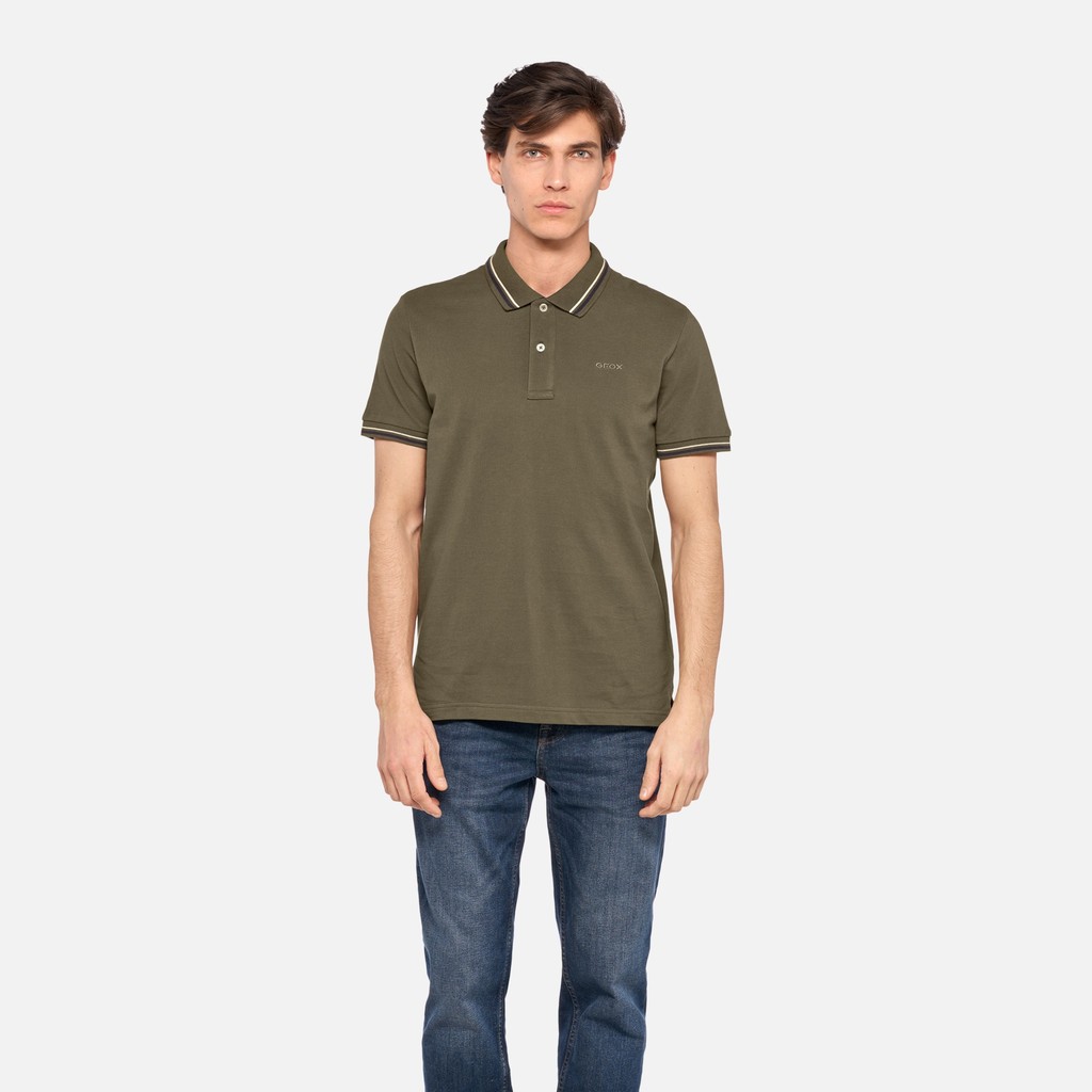 Polo POLO HOMME Vert olive - image number 1 | GEOX