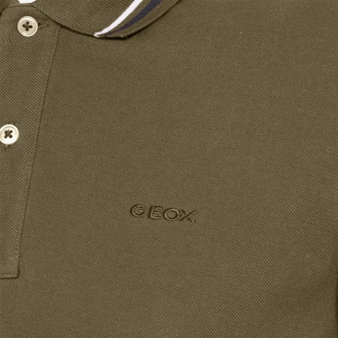 Polo POLO HOMME Vert olive - image number 4 | GEOX