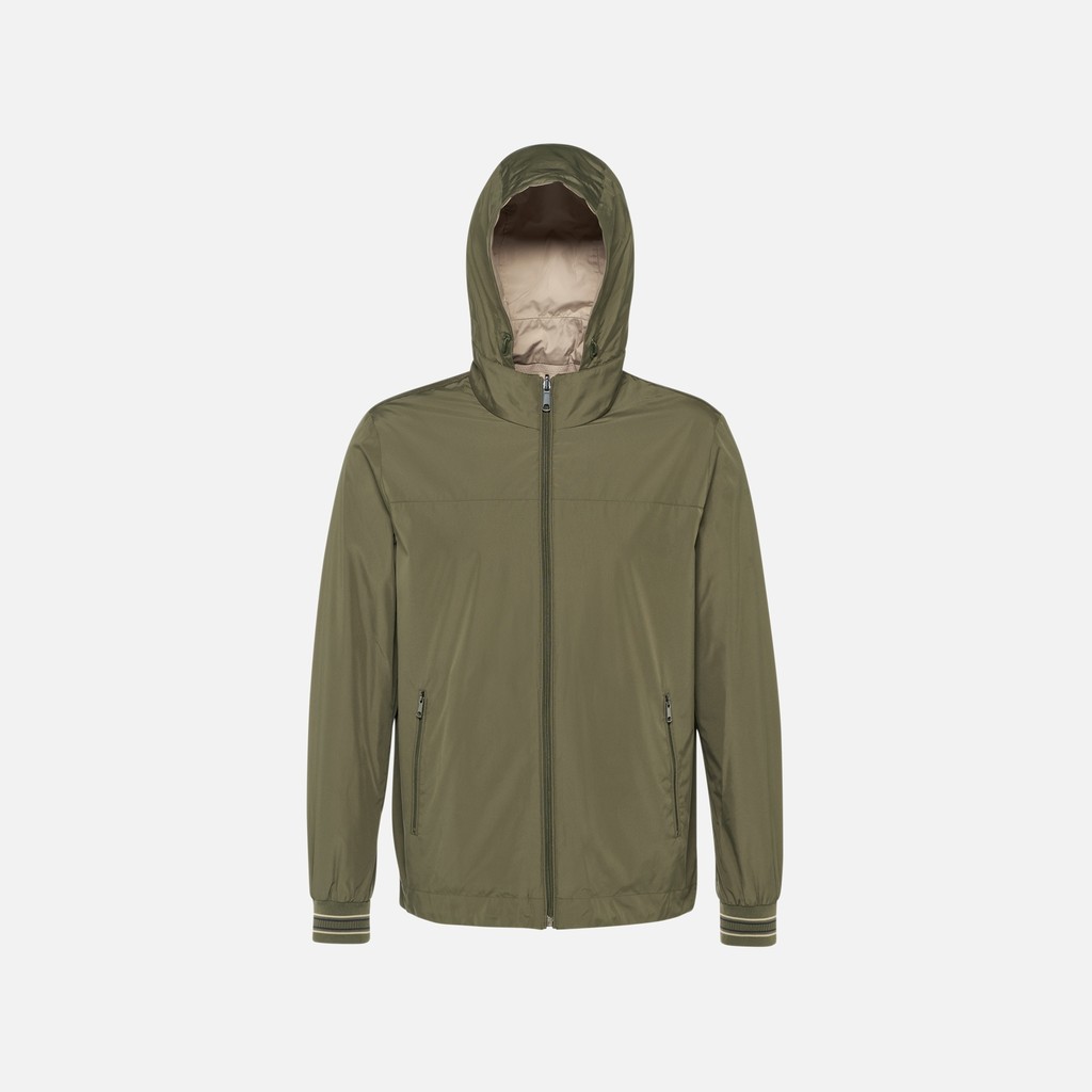 Reversible jacket JHARROD MAN Olive night/Humus - image number 1 | GEOX