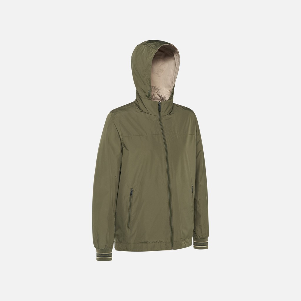 Reversible jacket JHARROD MAN Olive night/Humus - image number 2 | GEOX