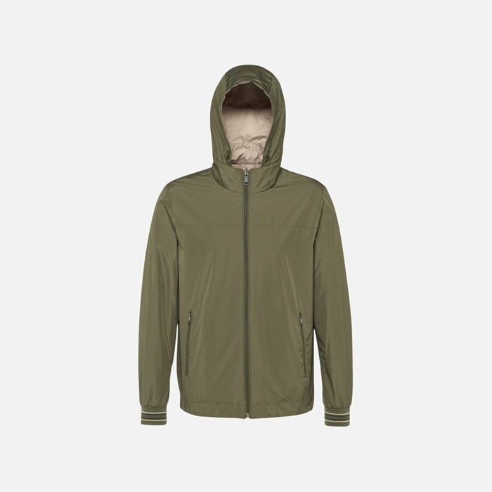 Reversible jacket JHARROD MAN Olive night/Humus | GEOX